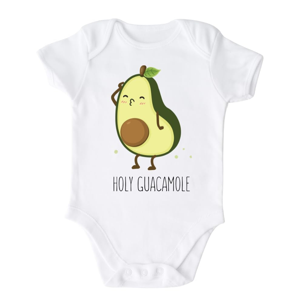 Holy Guacamole Baby Onesie® Avocado Baby Clothes for Baby Outfit for Baby Shower Gift (Short Sleeve Natural, 3-6M)